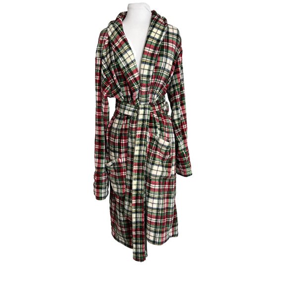 Pottery Barn Intimates & Sleepwear Pottery Barn Womens Plush Robe Size Medium Denver Plaid
